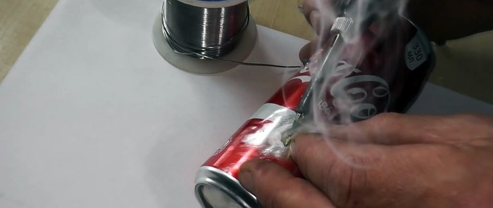 How to solder aluminum with regular solder using a nail