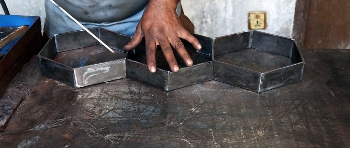 How to make a mold from scrap metal and cast paving tiles cheaply