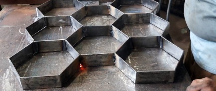 How to make a mold from scrap metal and cast paving tiles cheaply