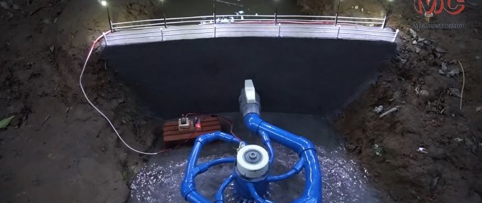 How to make a mini hydroelectric power station on a stream with high efficiency and not requiring high pressure