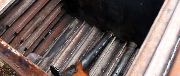 How to make a stove from a cast iron battery with high heat output