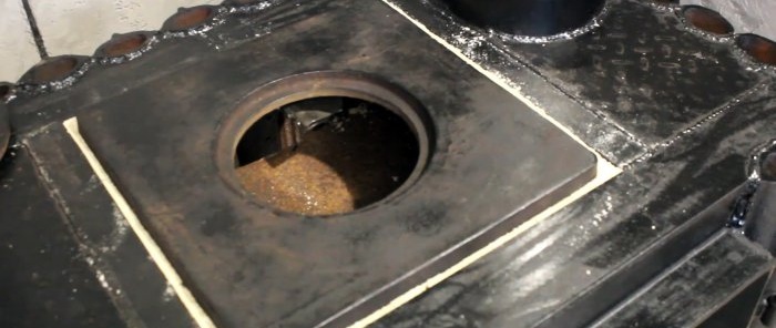 How to make a stove from a cast iron battery with high heat output