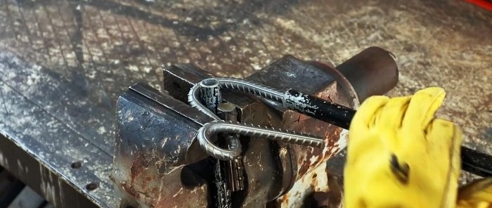 How to tie steel reinforcement without heating into a sea knot