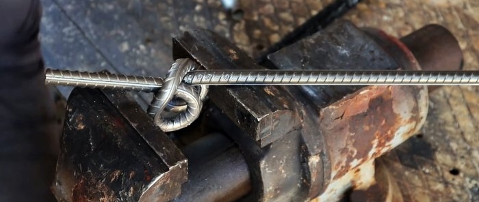 How to tie steel reinforcement without heating into a sea knot