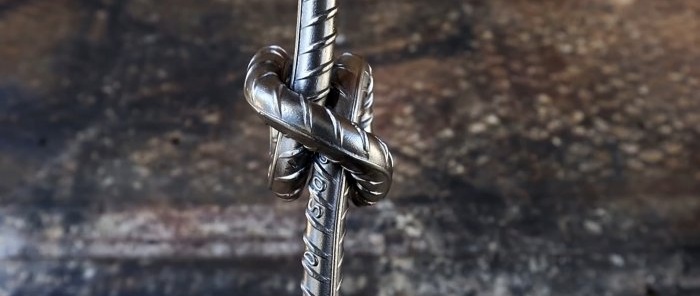 How to tie steel reinforcement without heating into a sea knot