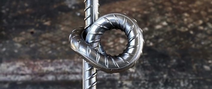 How to tie steel reinforcement without heating into a sea knot