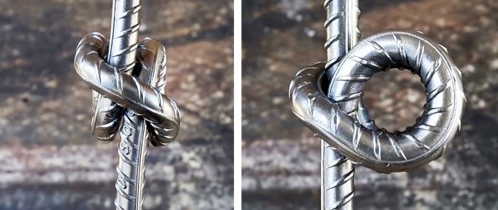 How to tie steel reinforcement without heating into a sea knot