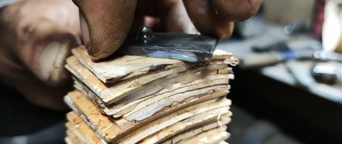 DIY birch bark knife handle