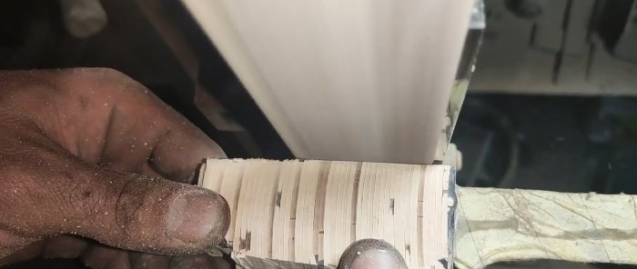 DIY birch bark knife handle