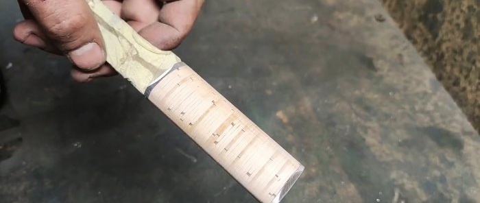 DIY birch bark knife handle