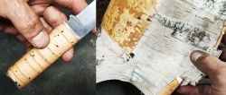 DIY birch bark knife handle