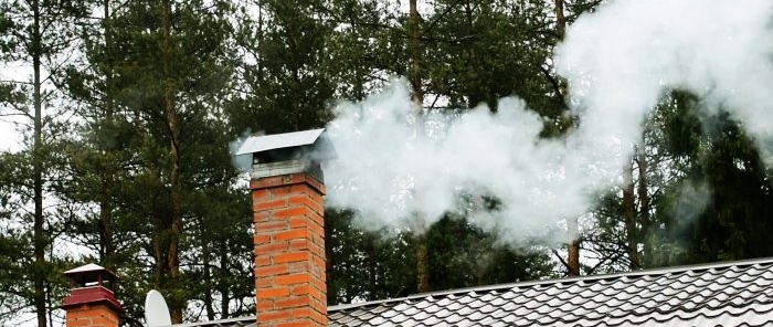 An old-fashioned method of contactless cleaning of a stove chimney