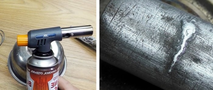 An elementary method for soldering aluminum with a gas torch