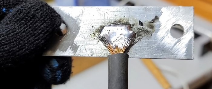 How to solder aluminum without special flux and solder