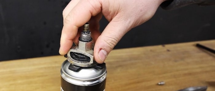 How to make an adapter for refilling foam cleaner cylinders