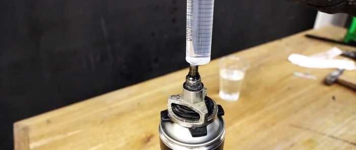 How to make an adapter for refilling foam cleaner cylinders