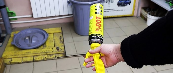 How to make a reusable bottle for washing a gun with polyurethane foam