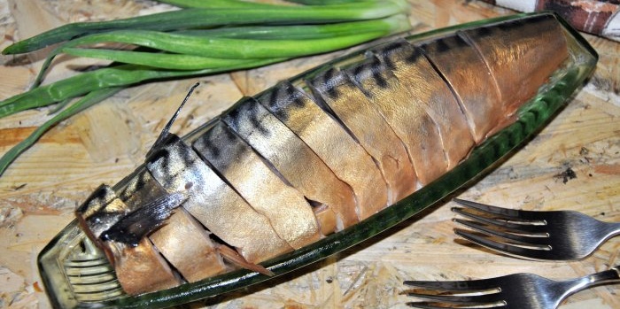 Smoked mackerel in a bottle