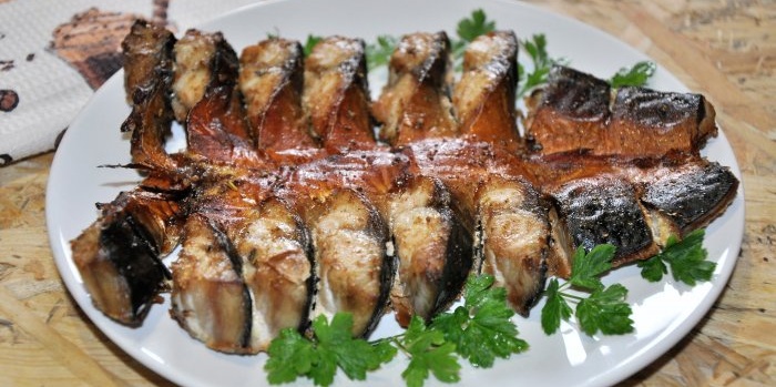 Mackerel in soy marinade in the oven