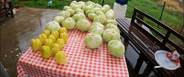 A new way to ferment large quantities of cabbage using a drill