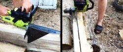 How to make a basic device for cutting logs into boards with a chainsaw