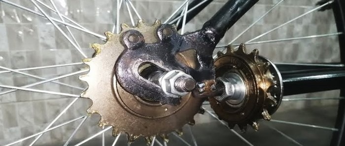 How to convert a bicycle from a chain drive to a cardan drive