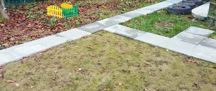 How to make an ideal garden path without steps and gaps from 500x500 mm paving slabs