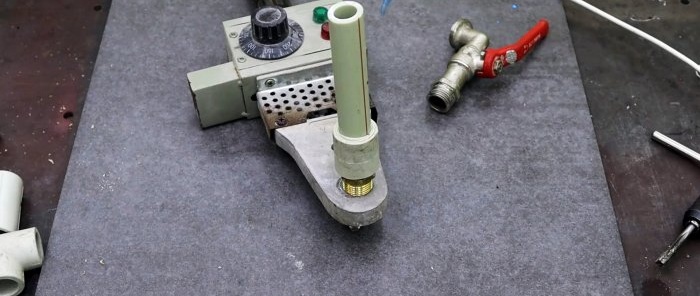 How to make a thread-cutting nozzle for PP pipes Do-it-yourself dismountable water supply