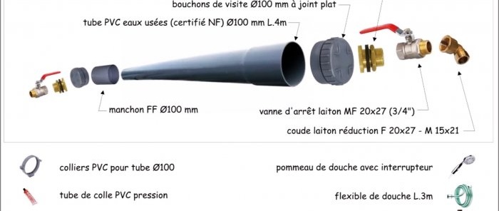 How to make a solar shower from PVC pipe