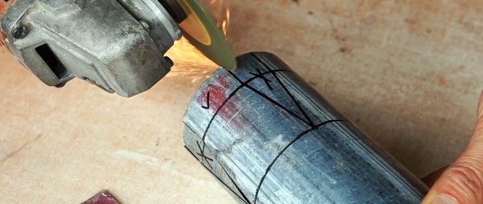 How to connect a round pipe with a square profile to make a transition