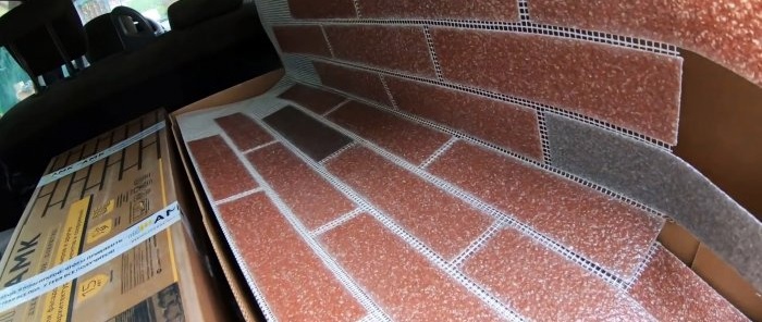 Easy and quick facade finishing of aerated concrete to look like brick