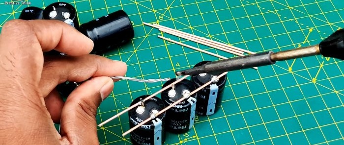 The simplest machine for spot welding on capacitors with your own hands