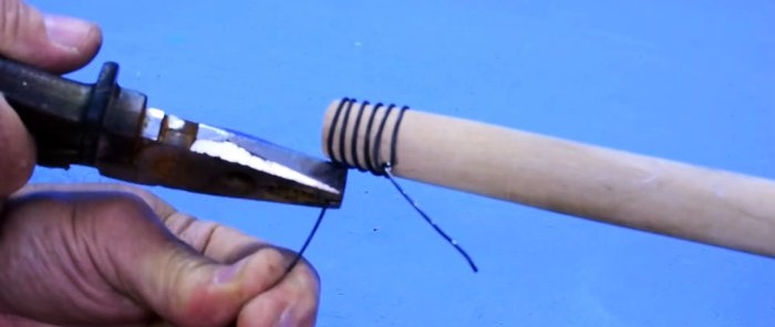 2 options for how to repair the plastic mount on the handle of a broom or mop brush