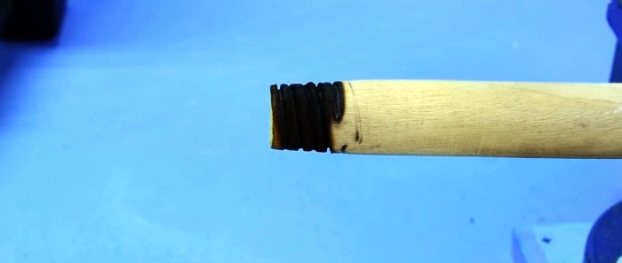 2 options for how to repair the plastic mount on the handle of a broom or mop brush