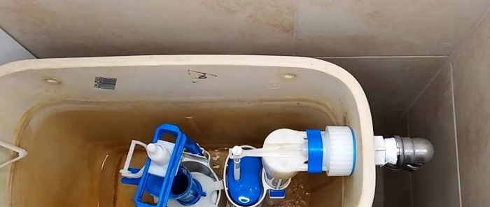 The toilet tank overflows and does not hold water. Easy repair without replacing components.