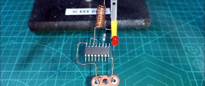 Elementary hidden wiring detector on a microcircuit