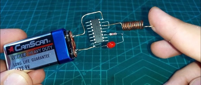 Elementary hidden wiring detector on a microcircuit