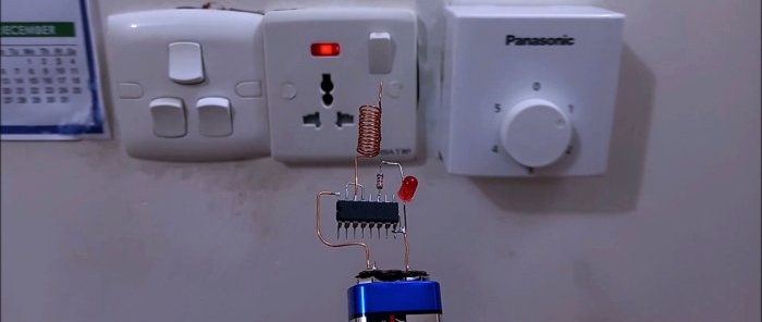 Elementary hidden wiring detector on a microcircuit