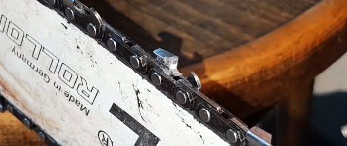 How to quickly and carefully sharpen a chainsaw chain without dismantling