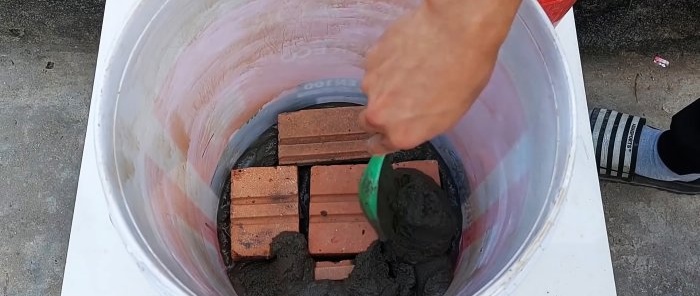 How to make a smokeless stove using cement and a couple of plastic buckets