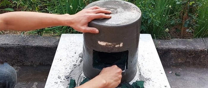 How to make a smokeless stove using cement and a couple of plastic buckets