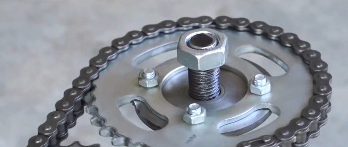 How to make a jack from a motorbike chain grinder gearbox and sprockets