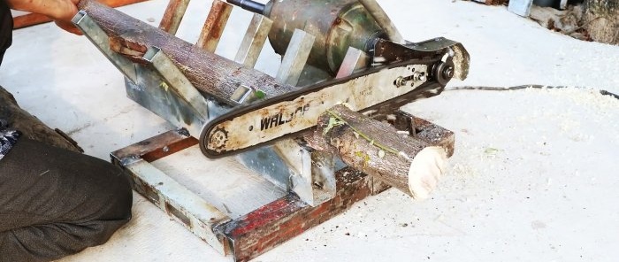 How to make a power machine for easy sawing of wood