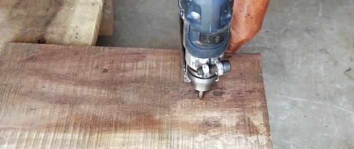 How to make a removable attachment for a drill that will turn it into a router for cutting any wooden circles