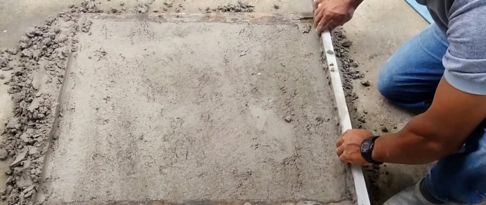 How to make a stamp and emboss under paving slabs on concrete