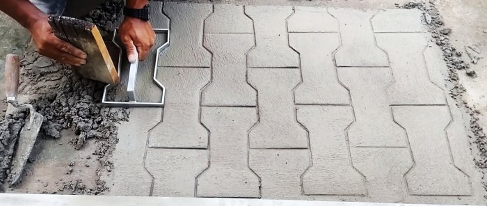 How to make a stamp and emboss under paving slabs on concrete