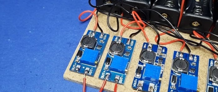 How to connect low-voltage converters in series and get 220 V