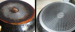 How to clean non-stick cookware from carbon deposits using what you already have in the kitchen