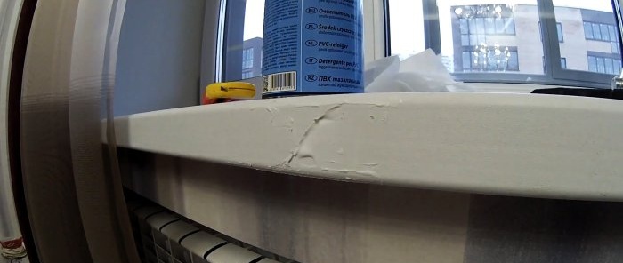 How and with what to repair cracks in a plastic window sill