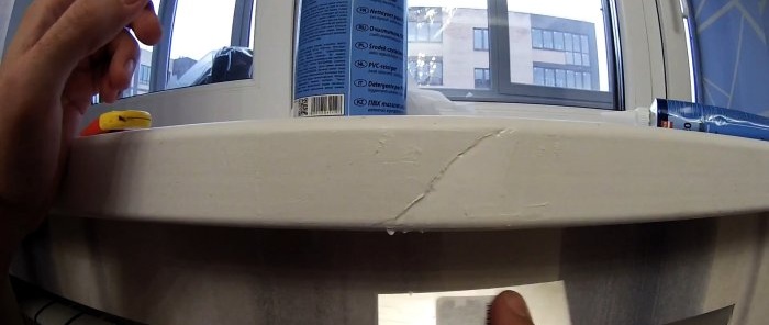 How and with what to repair cracks in a plastic window sill